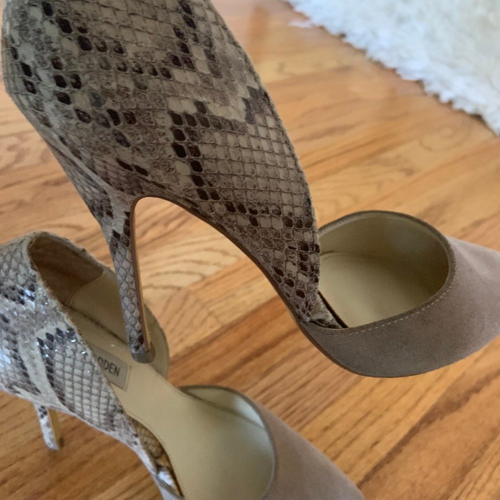 Steve Madden snakeskin suede duo